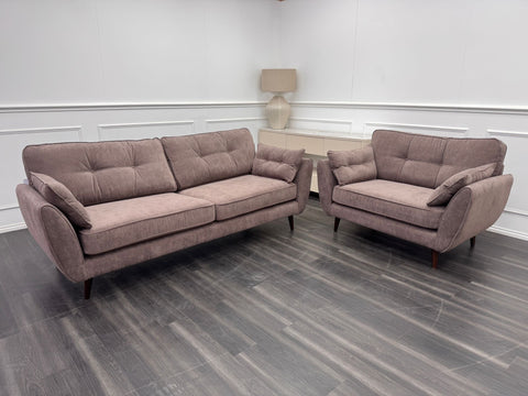 French Connection Zinc Mocha 4 Seater Sofa and Cuddle Loveseat Chair Sofa Set