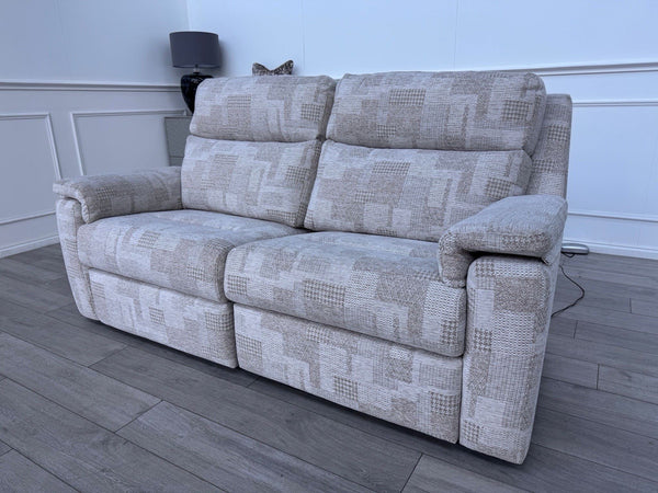 G Plan Thornbury 3 Seater Sofa Patterned Beige Fabric Power Recliner11