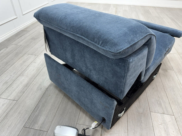 Sofology Plaza Middle Section Power Recliner & Headrest Chenille Denim Blue11