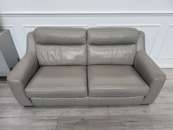 FURNITURE VILLAGE Light Taupe/Grey Genuine Leather Static 3 + 3 Seater Sofa Set15