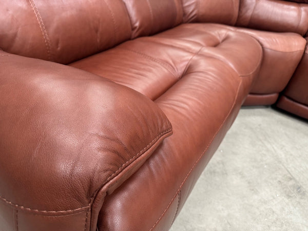 Furniture Village Link Brown Leather Power Recliner Corner Sofa Symmetrical12