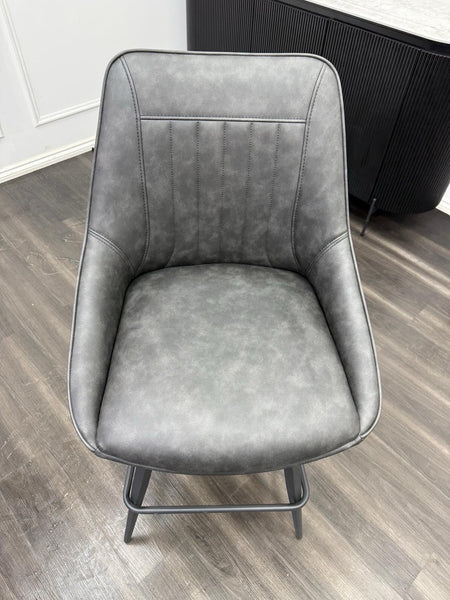Furniture Village Crete charcoal grey faux leather dining barstool (Pre-sale)4