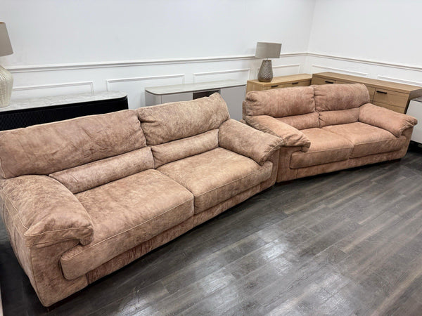 Sofology Santino 3 + 2 Seater Brown Tan  Aniline Leather Sofa Set17