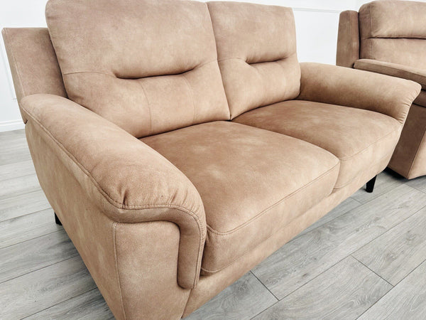 DFS Reynolds 2 Seater Sofa in Beige/Camel Soft Fabric7