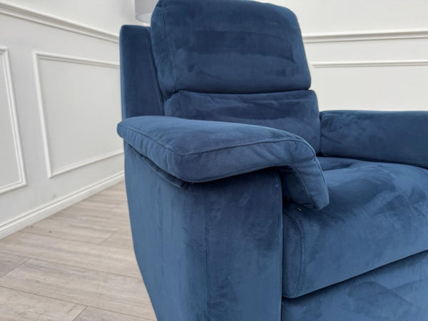 G Plan Harper Plush Indigo Premium Velvet Static Armchair RRP £1,3572