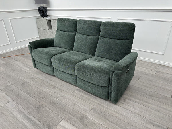 FURNITURE VILLAGE Piccolo Moss Green Fabric Power Recliner 3 Seater Sofa16