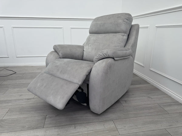 G Plan Kingsbury Power Recliner Armchair Grey Stingray Fabric RRP £24254