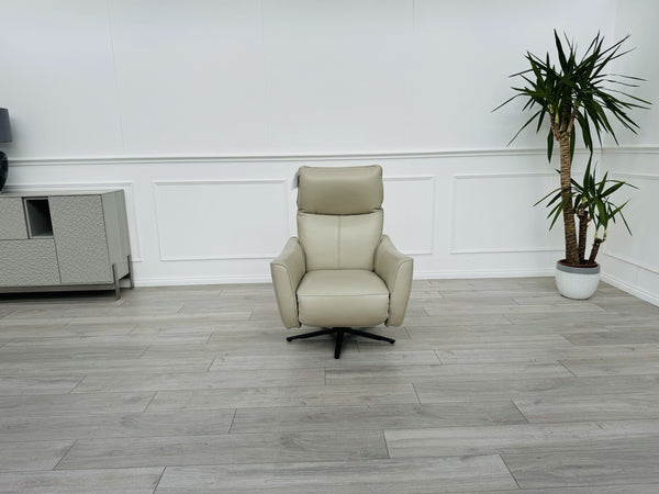 New Gillies Trent TVCH TV Reclining Chair, Feather Grey Genuine Leather RRP£199913