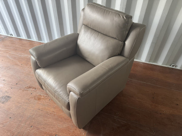 Furniture Village Nicolleti Taupe Leather Armchair Power Recliner + Headrest 2