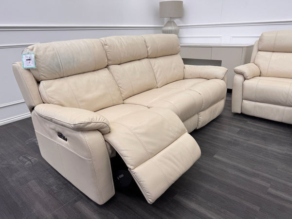 Furniture Village Komodo 3 & 2 Seater Sofa Set Power Recliner Cream Leather12