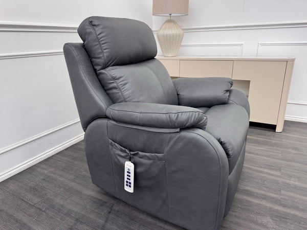 G Plan Kingsbury Cambridge Petrol Blue Power Rise And Recliner Armchair Headrest1