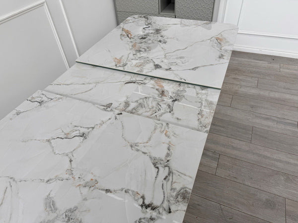 Furniture Village Avorio Small Extending Dining Table marble-effect ceramic top5