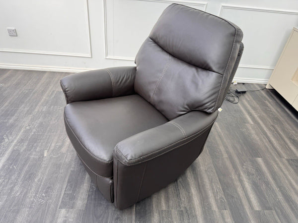 FV Lille Dark Brown Leather Armchair Power Recliner6