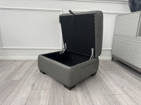 Furniture Village COZEE/JUDE Elephant Grey Leather Storage Footstool0