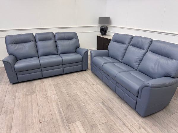 Parker Knoll Hudson 23 Roma Storm Leather Static 3+3 Seater Sofa Set RRP £83201