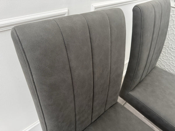 Furniture Village Grigio Set of 4 Grey Suede Dining Chairs8