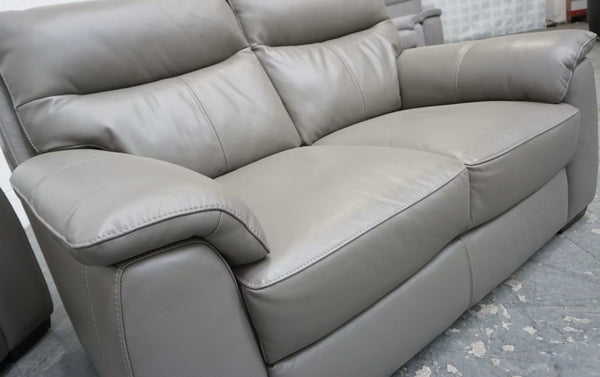 Furniture Village Elephant grey leather standard 3 + 2 seater sofa Set1