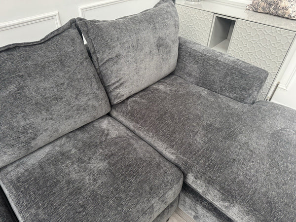 Furniture Village Sofia Dark Grey Fabric Corner Sofa with Chaise End4