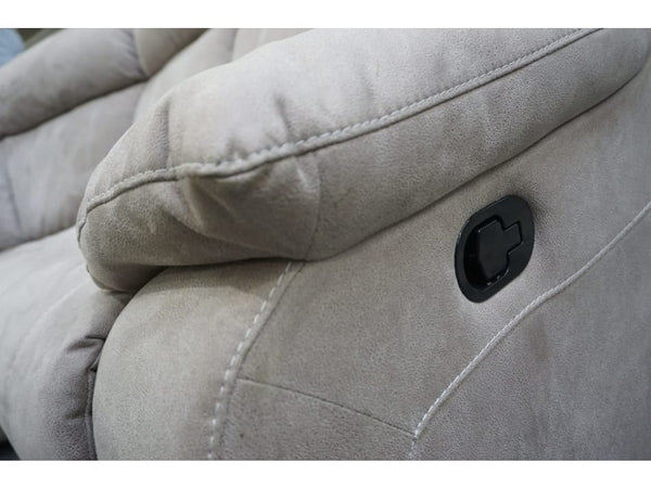 Furniture Village Moreno mink saddle fabric manual recliner corner group3
