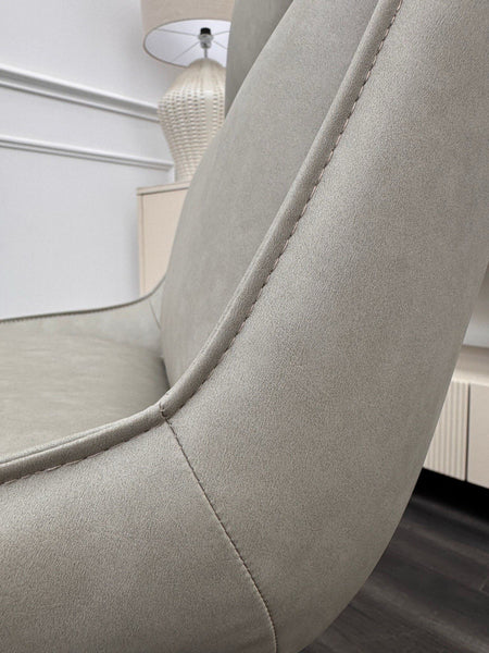 Furniture Village Catalina Taupe Leather Swivel Dining Chair (Pre-sale)2