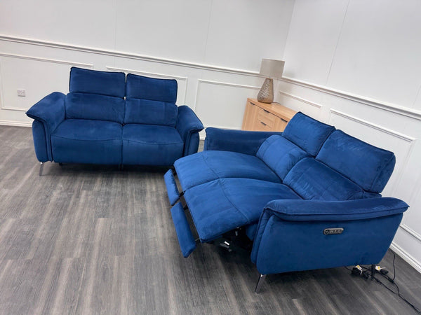 FV Jude 2+2 Seater Sofa Set Power Recliners with Telescopic Headrests Navy Blue20