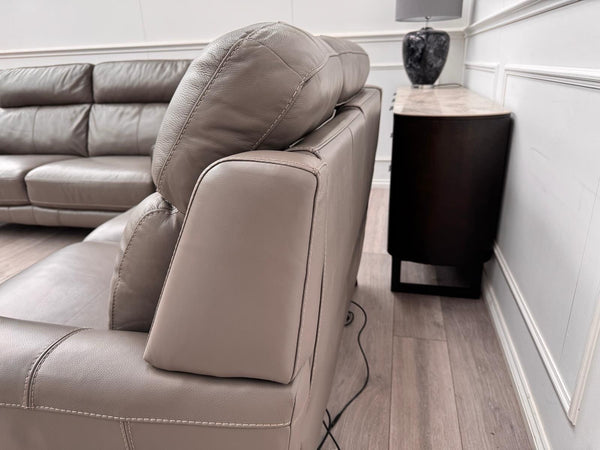 Furniture Village Zen Grey Leather Static 3 Seater  + Recliner 2 Seater Sofa Set12