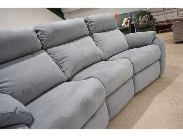 G Plan Kingsbury dark grey velvet fabric standard 3 seater curved sofa3