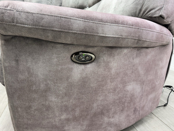 Furniture Village Lilly Corner Sofa In Grey Velvet Power Recliner12