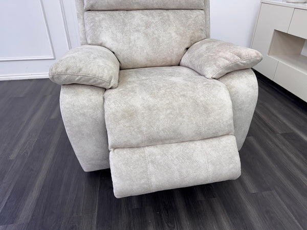 Furniture Village Moreno Cream Fabric Armchair Electric Power Recliner19