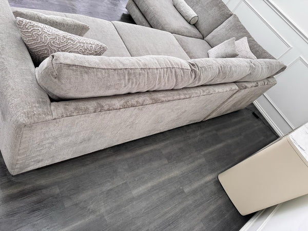 Sofology Majestica Truffle Fabric Terminal End Chaise Corner Sofa Full Back10