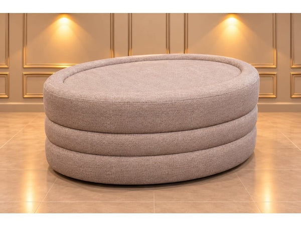 Duresta Luca pink cross weave fabric oval footstool0