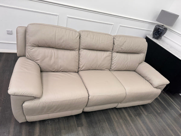 Furniture Village TOUCH 3 Seater Power Recliner Sofa Taupe Leather20