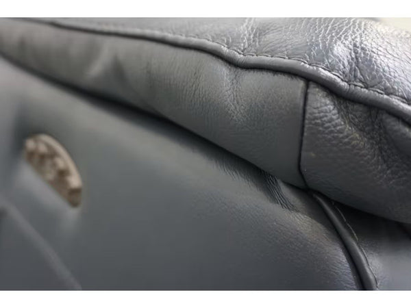 Furniture Village Komodo ocean blue leather electric reclining 3 seater sofa4