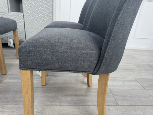 Furniture Village Hamilton Charcoal Fabric Set Of 4 Wooden Dining Chairs9