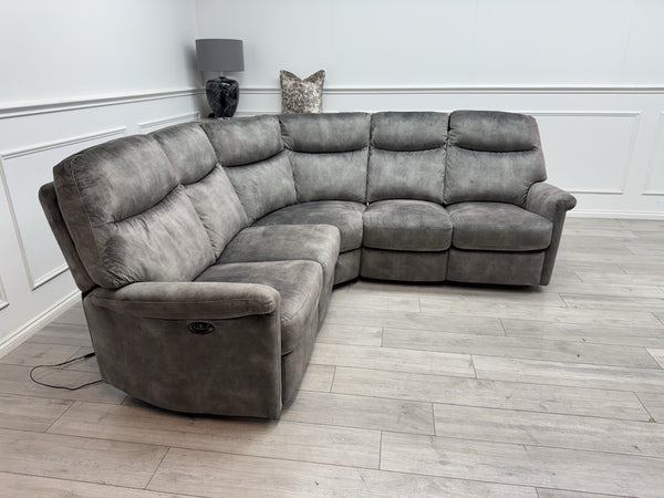 Furniture Village Lilly Corner Sofa In Grey Velvet Power Recliner14