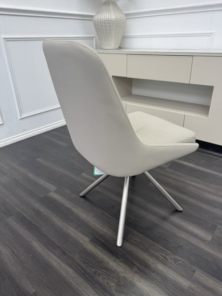 Furniture Village Avorio Leather Swivel Dining Chair (Pre-sale, Read Desc)8