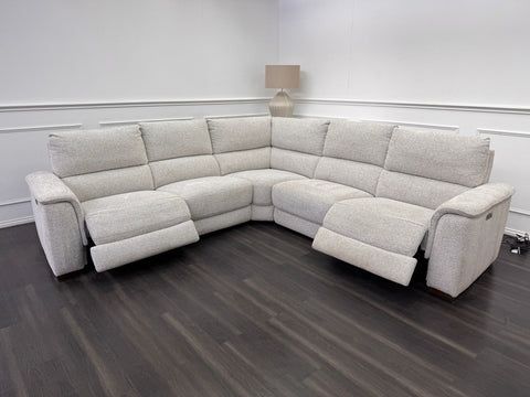 DFS Arwen Light Grey Fabric Corner Sofa Power Recliner 3/CNR/30