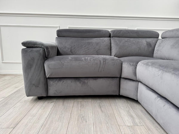 Furniture Village Nicoletti Davide Modular Corner Sofa Grey Velvet RRP £449512