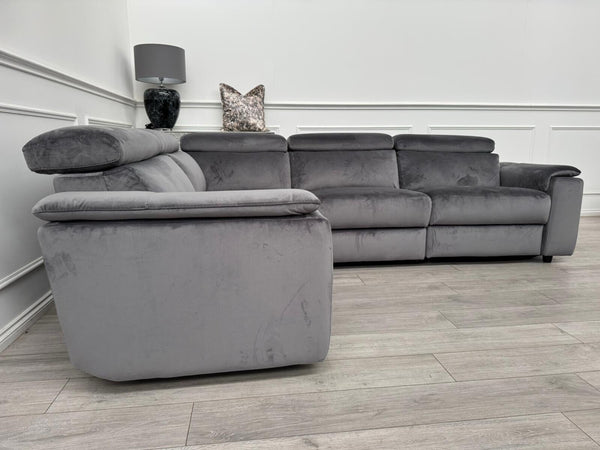 Furniture Village Nicoletti Davide Modular Corner Sofa Grey Velvet RRP £44953