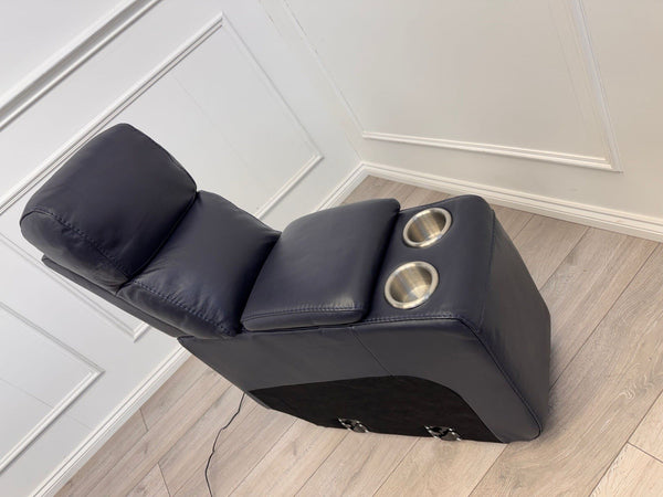 Sofology Radleigh Console Navy Leather Cup Holders Storage8