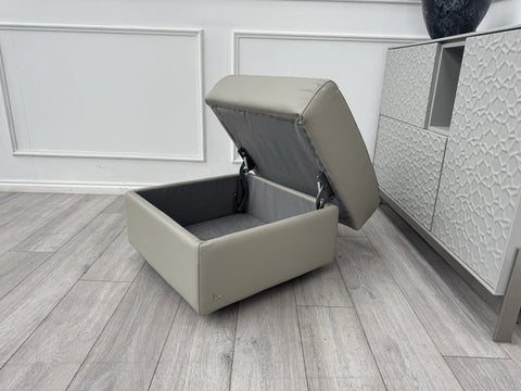 Furniture Village Nicoletti Davide Light Grey Leather Storage Footstool0