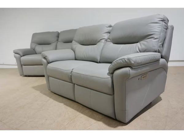 G PLAN Seattle cambridge grey leather pair of 2.5 seater sofa set - heat seats4
