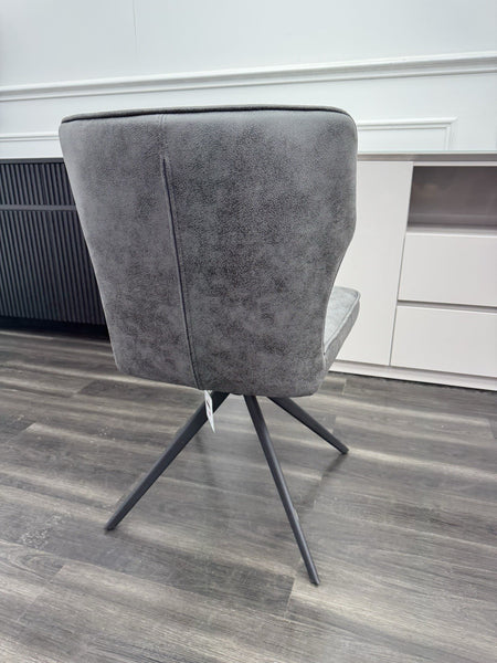 Furniture Village Aydin Dark Grey faux leather swivel dining chair (Pre-sale)3