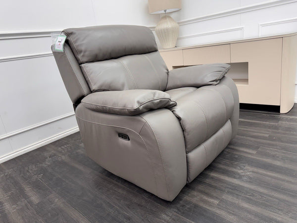 Furniture Village Moreno Grey Leather Armchair Electric Power Recliner8