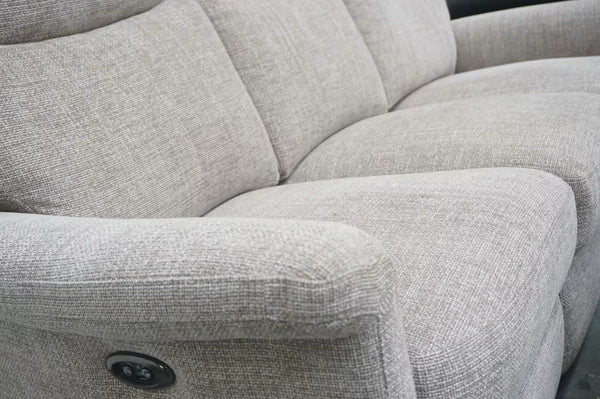 FV Lille mink fabric Power Recliner 3 seater + 2x Armchairs (1 Static) Sofa Set4