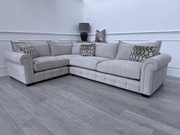 Furniture Village SUMPTUOUS Cream Fabric Corner Sofa 3/CNR/1 RRP £38950