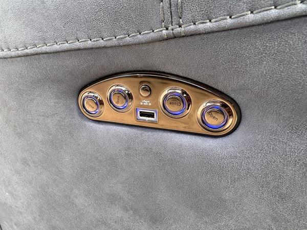 Furniture Village Link Power Recliner 3 Seater And Armchair Navy Blue Microfibre19