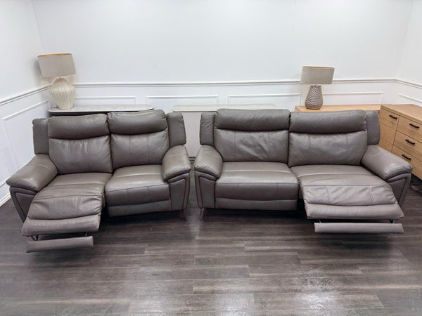 DFS Wren Power Recliner 3+2 Seater Sofa Set In Grey Leather9