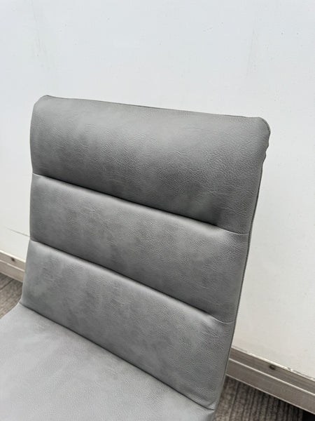 Furniture Village Njord Grey Leather Swivel Dining Chair6