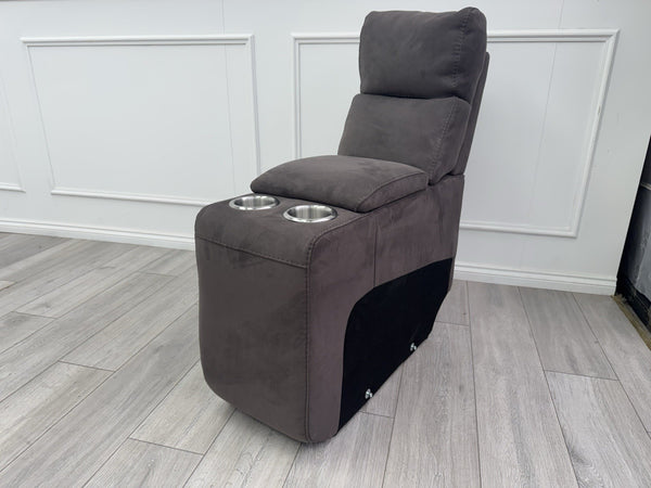 Sofology Radleigh Console Chocolate Brown Textured Fabric Cup Holders Storage3